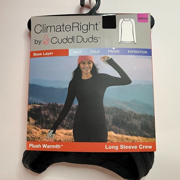 ClimateRight by Cuddl Duds Women's Long Sleeve Crew Base Layer - Size XS - NWT - Picture 2 of 3